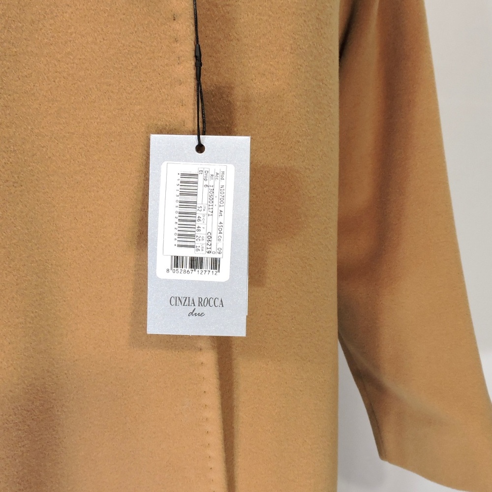 CINZIA ROCCA DUE 🇮🇹 WOMEN'S BROWN WOOL WINTER COAT SIZE 16 - Picture 6 of 7
